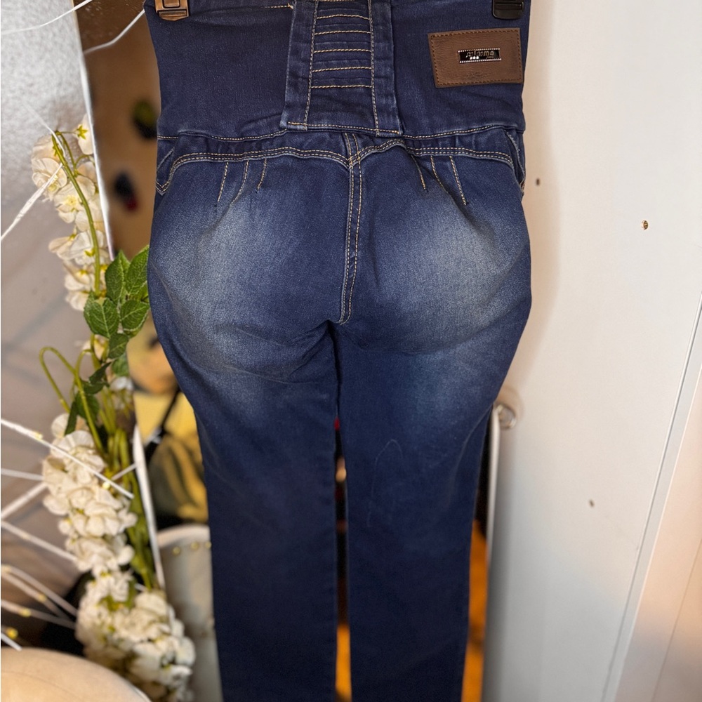 Dark Blue Women's Jeans colombiano moldeador de la figura levanta pompa.